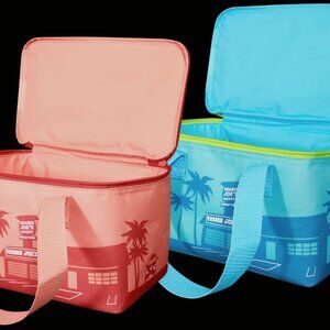 NWT 2 Pack Trader Joe's Mini Insulated Tote Bags 1 Peach & 1 Blue NEW 2025